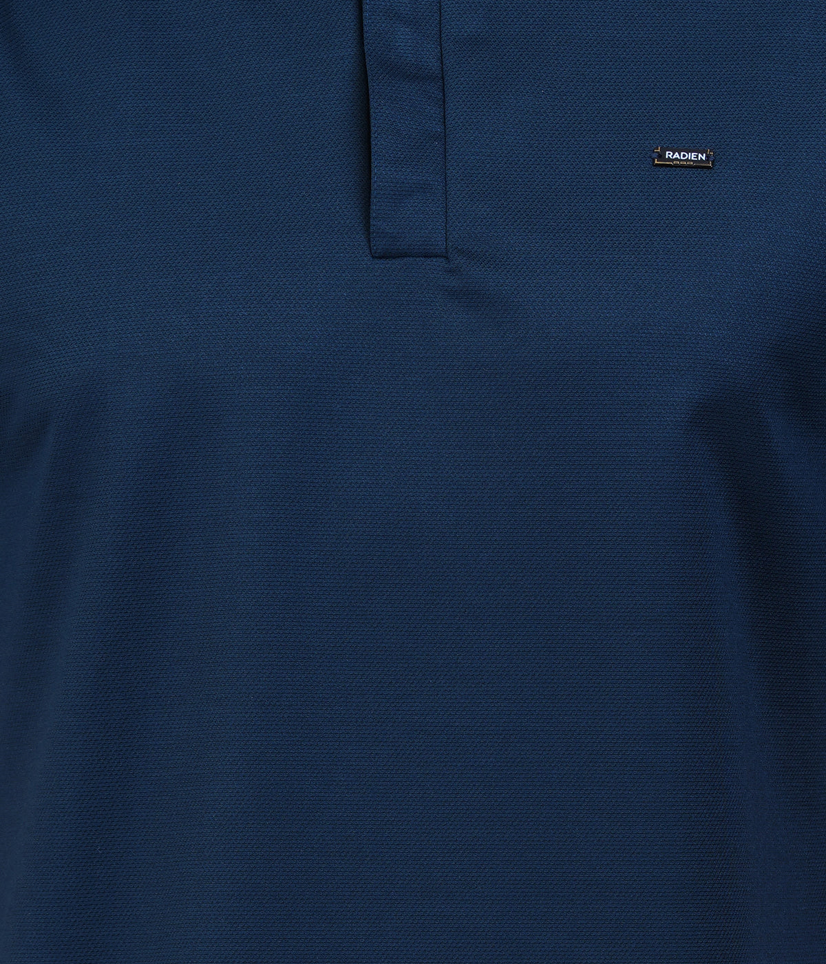 Blue Knit Zipper Polo