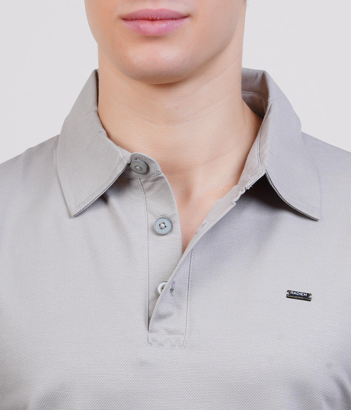 Grey  Vintage  Collar Knit Polo