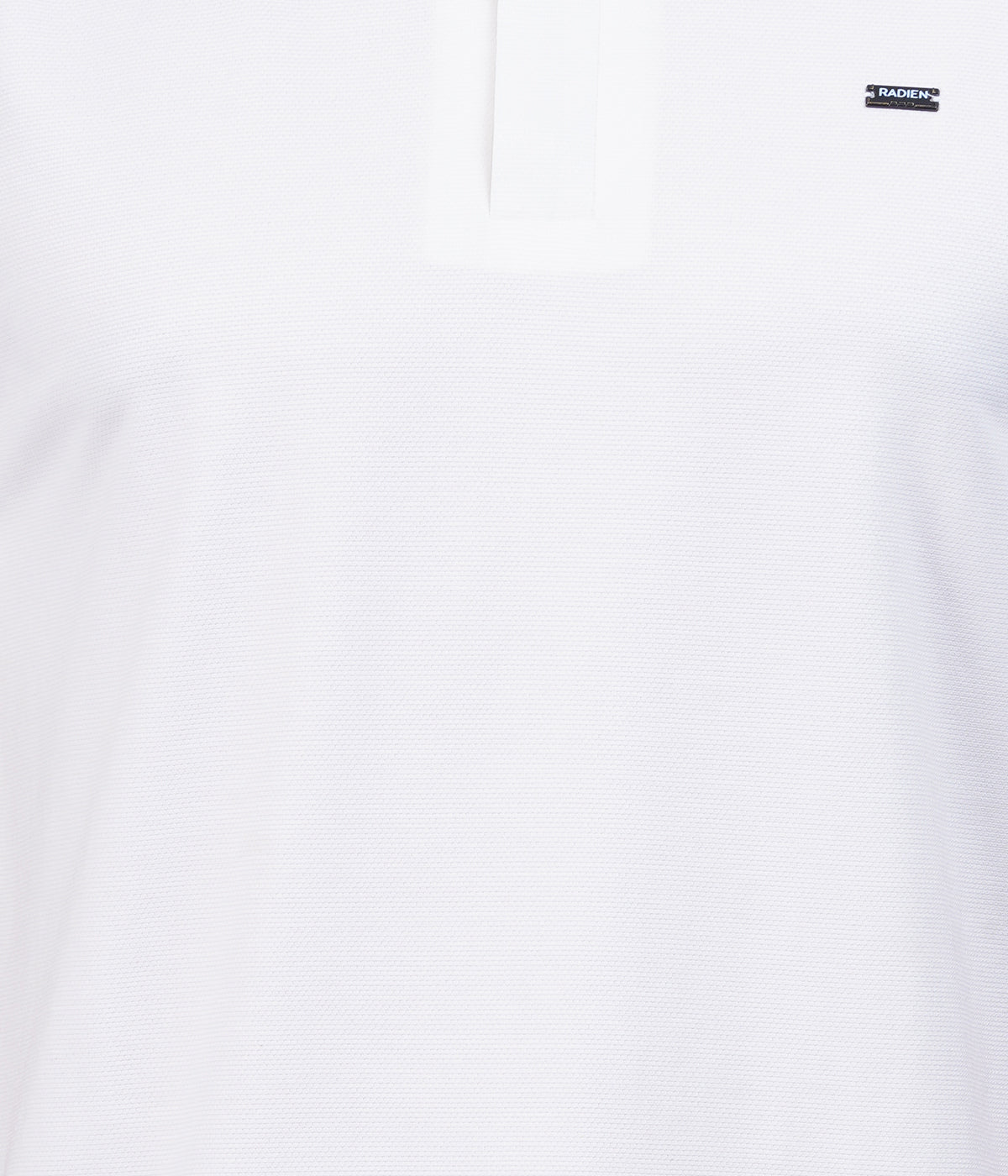 White Knit Zipper Polo