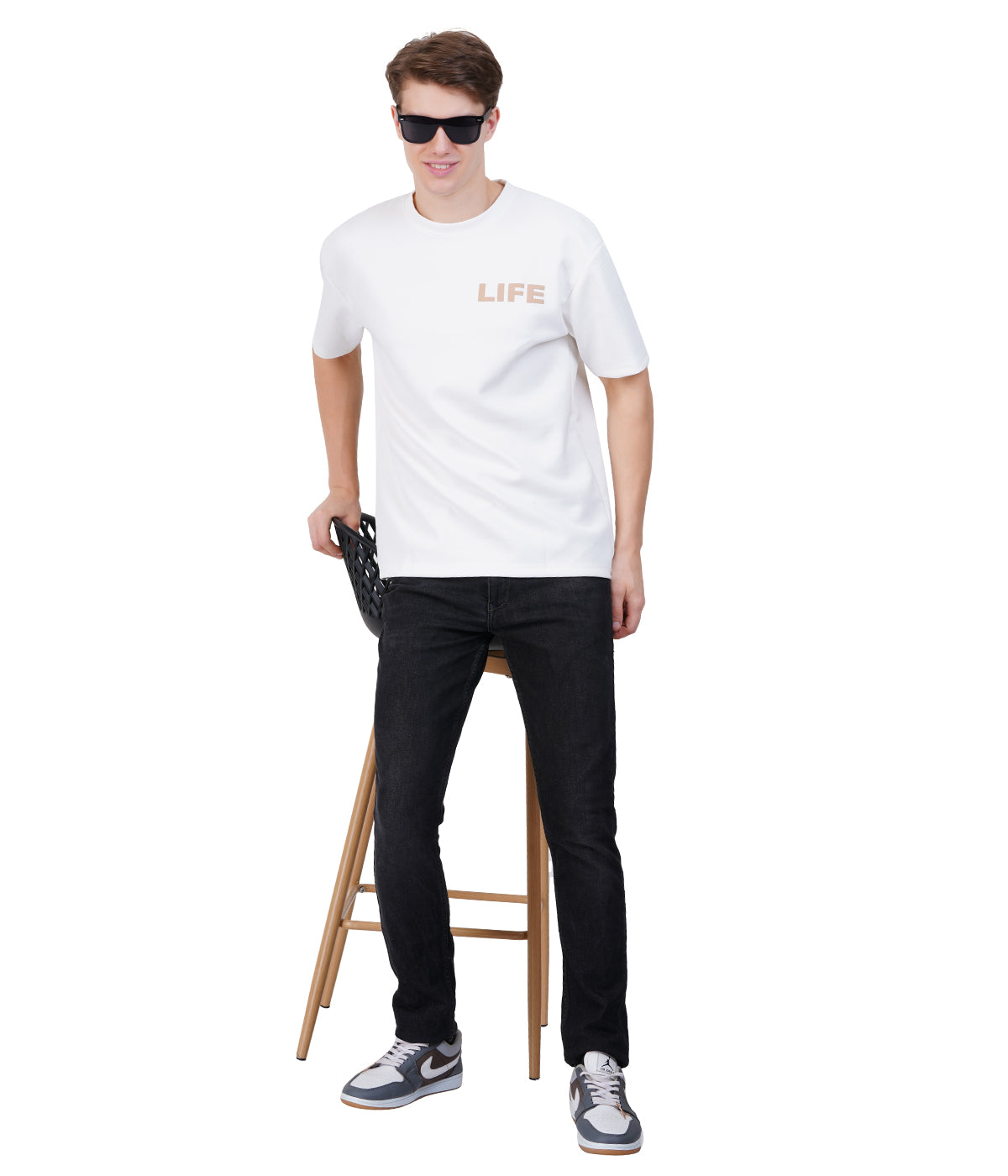 Less Scrolling More Real Life White Oversized T-Shirt