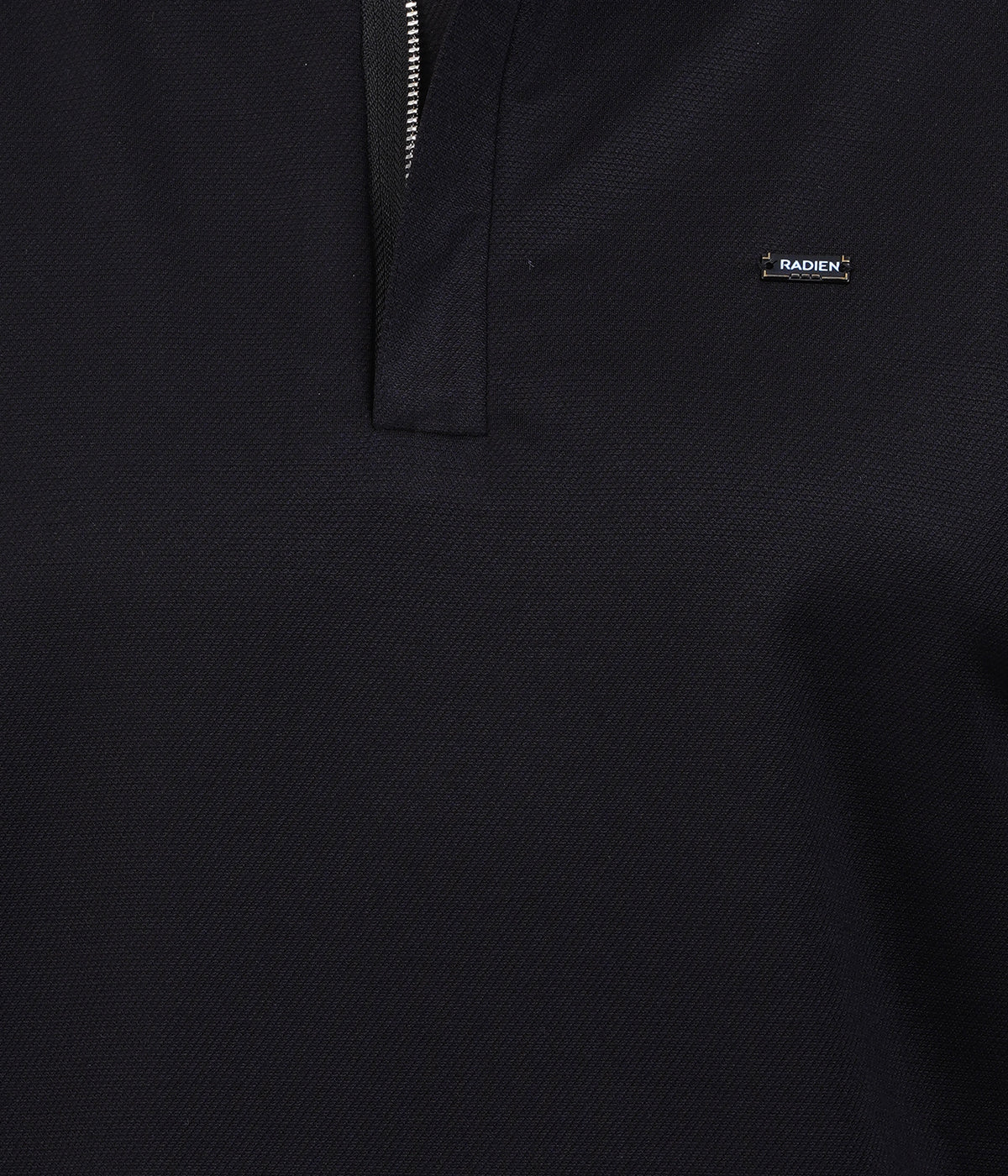 Black Knit Zipper Polo