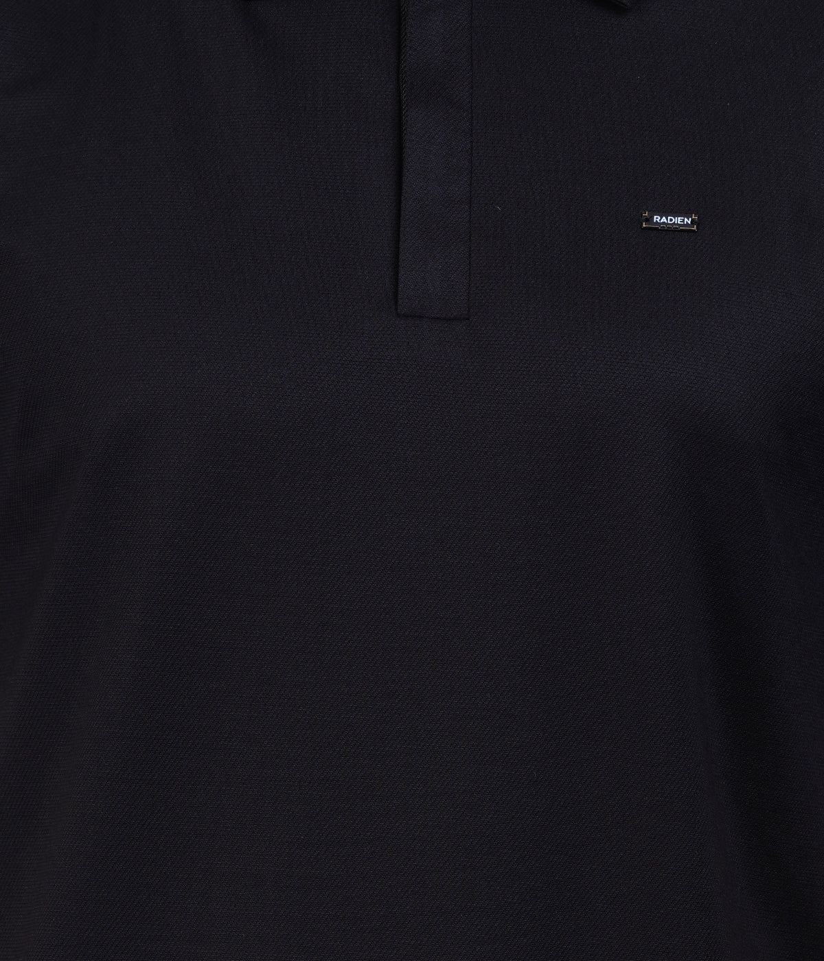 Black Knit Zipper Polo