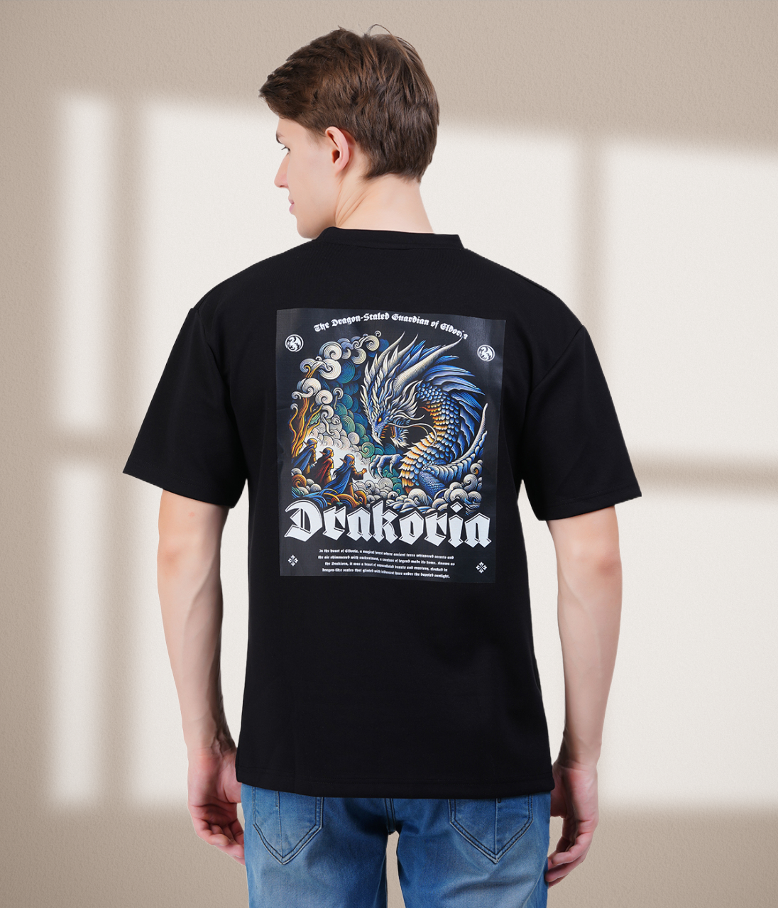 Drakoria Black Oversized T-Shirt