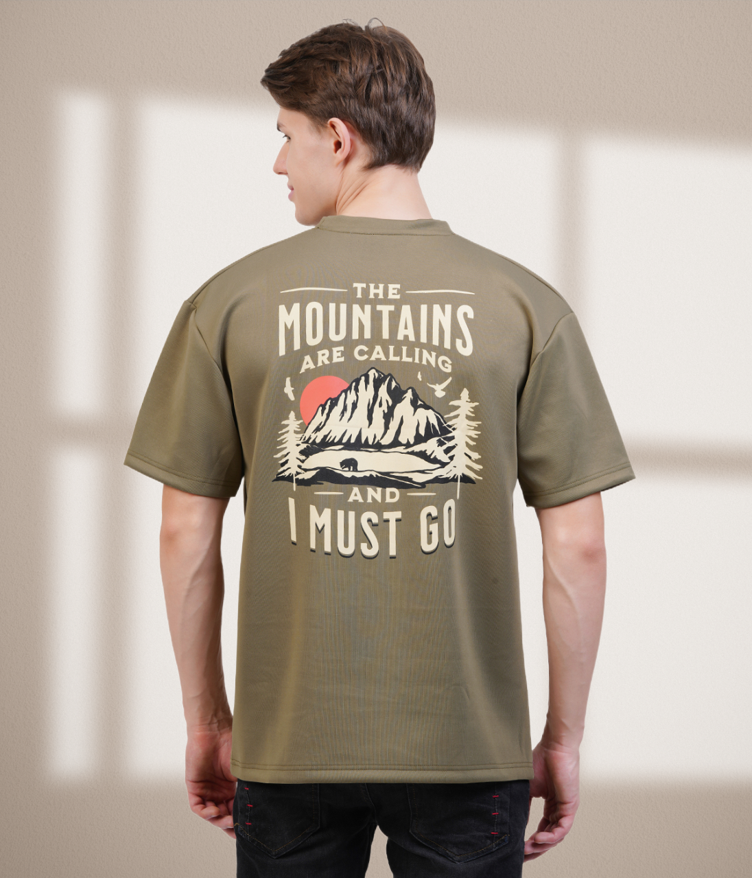 The Mountains - Green Oversized T-Shirt