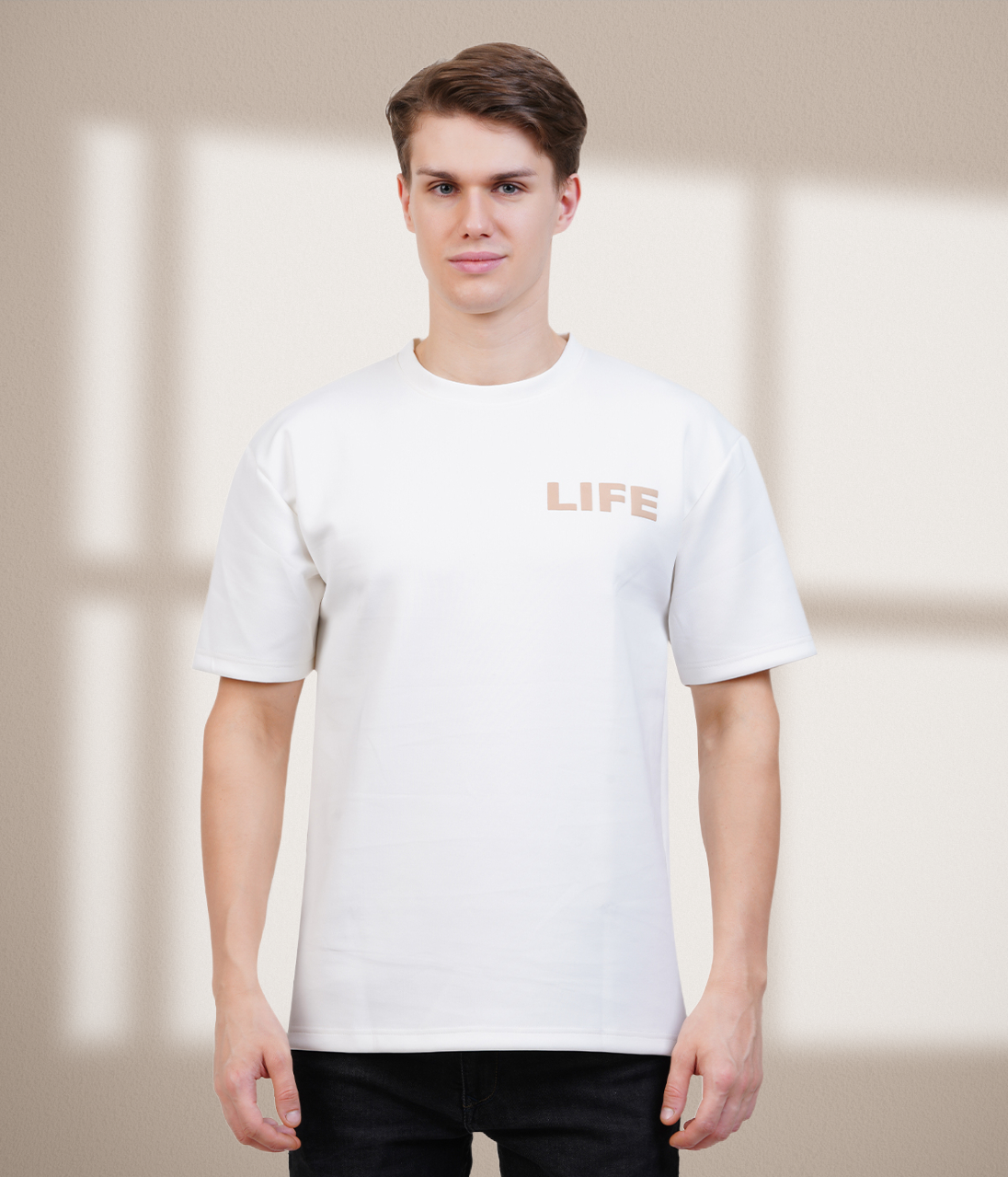 Less Scrolling More Real Life White Oversized T-Shirt