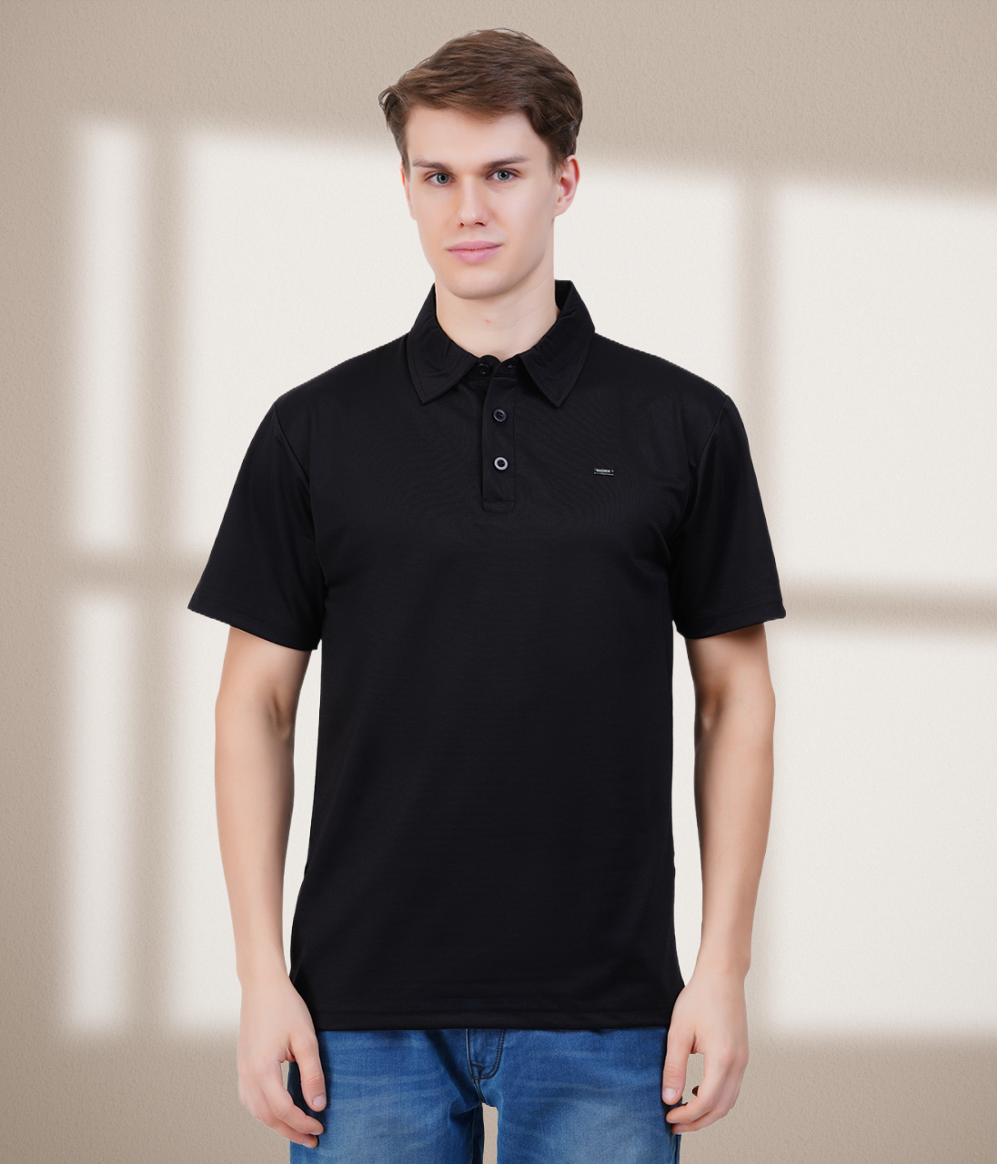 Black  Vintage  Collar Knit Polo
