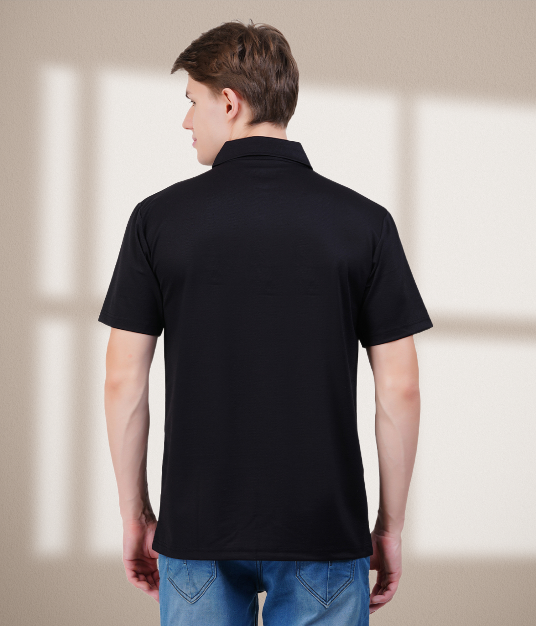 Black  Vintage  Collar Knit Polo