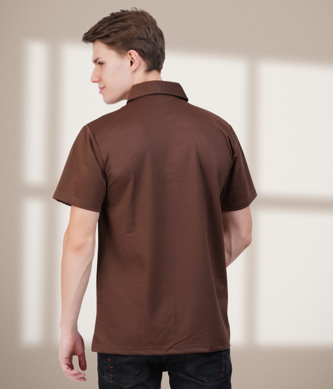 Brown  Vintage  Collar Knit Polo