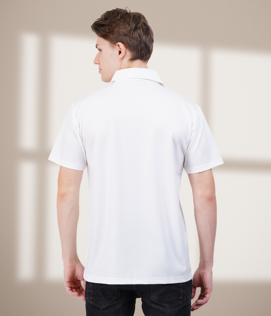 White Vintage  Collar Knit Polo