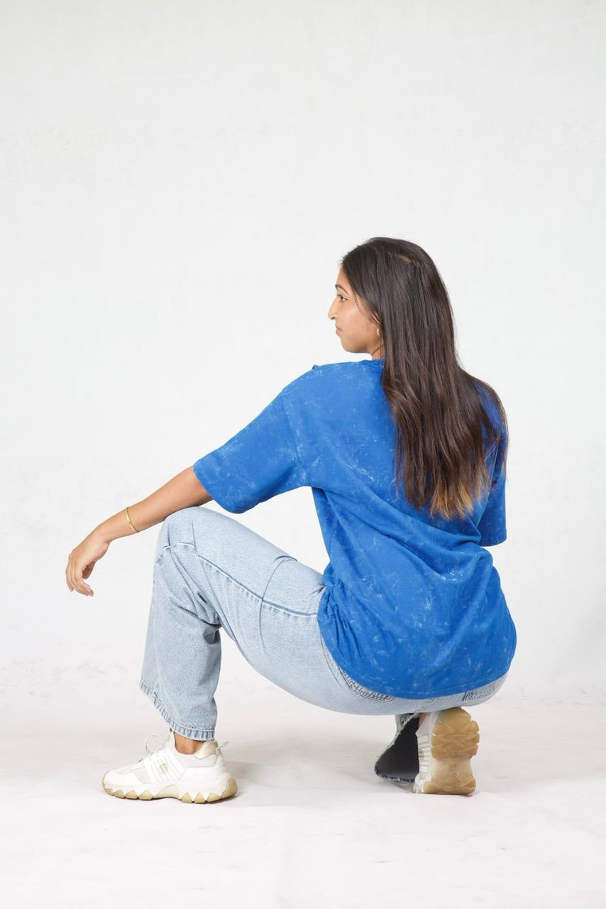 Royal Blue Acid-wash T-shirt