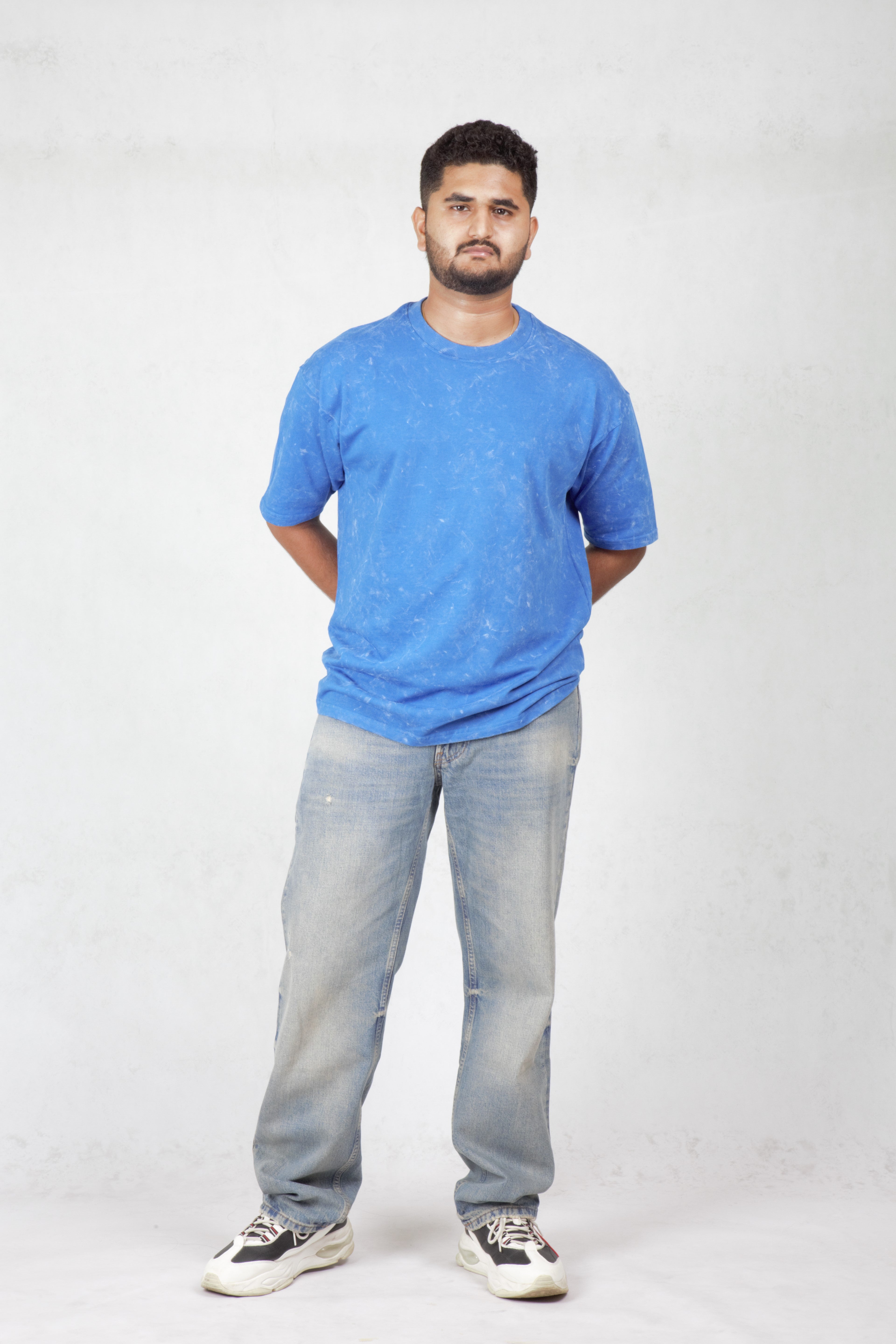 Royal Blue Acid-wash T-shirt